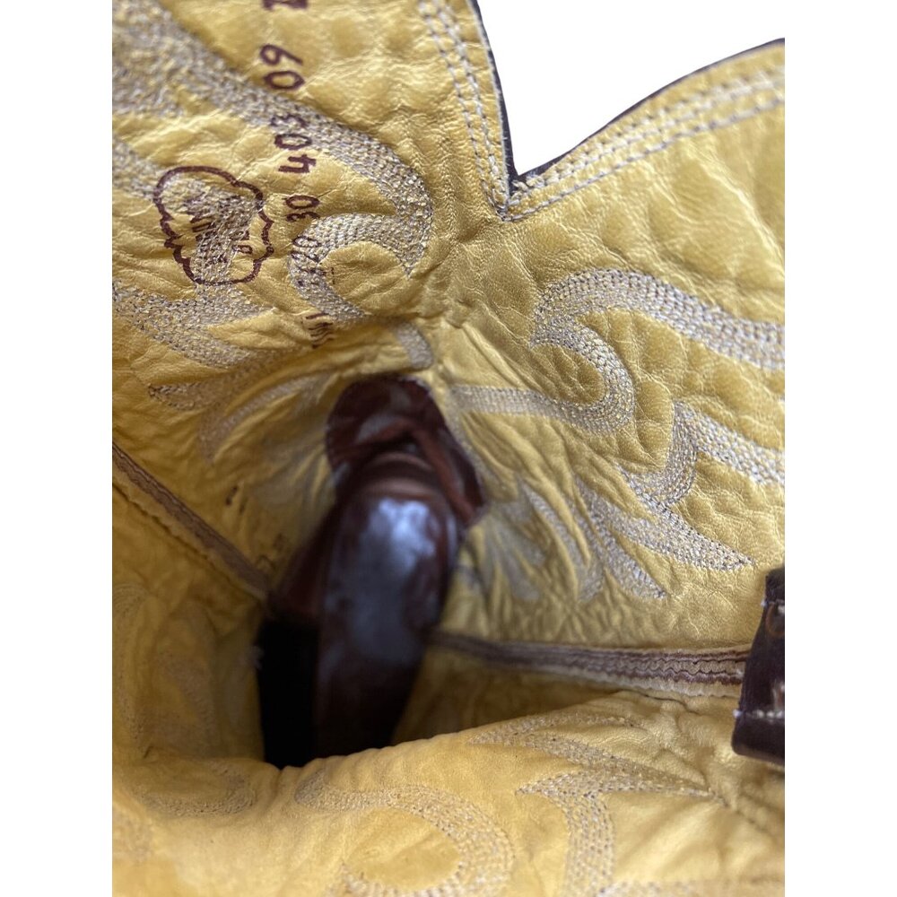 Nocona Mens Brown leather mid calf western boots sz 9D SKU 9628 - Picture 9 of 16